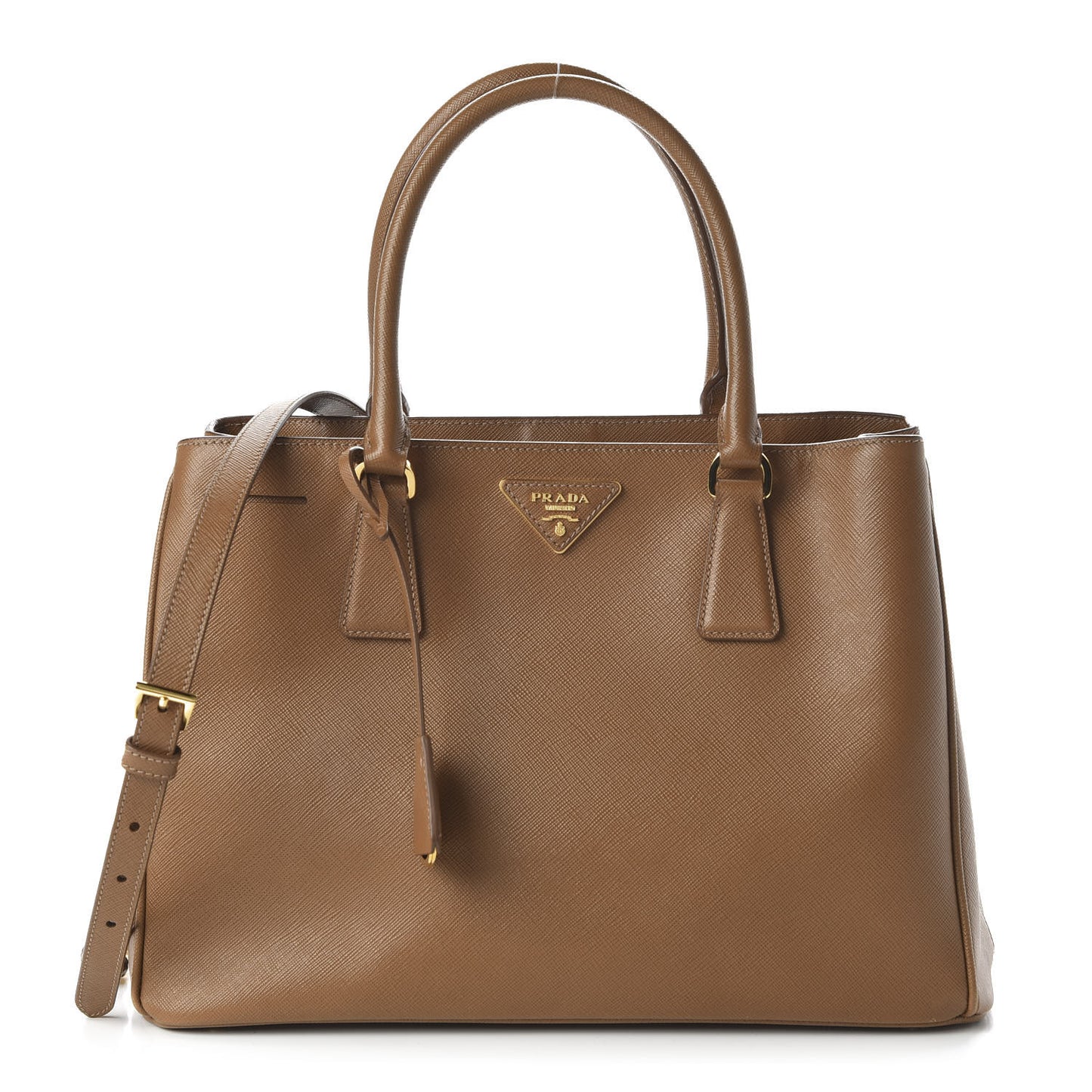 Saffiano Lux Medium Tote Caramel