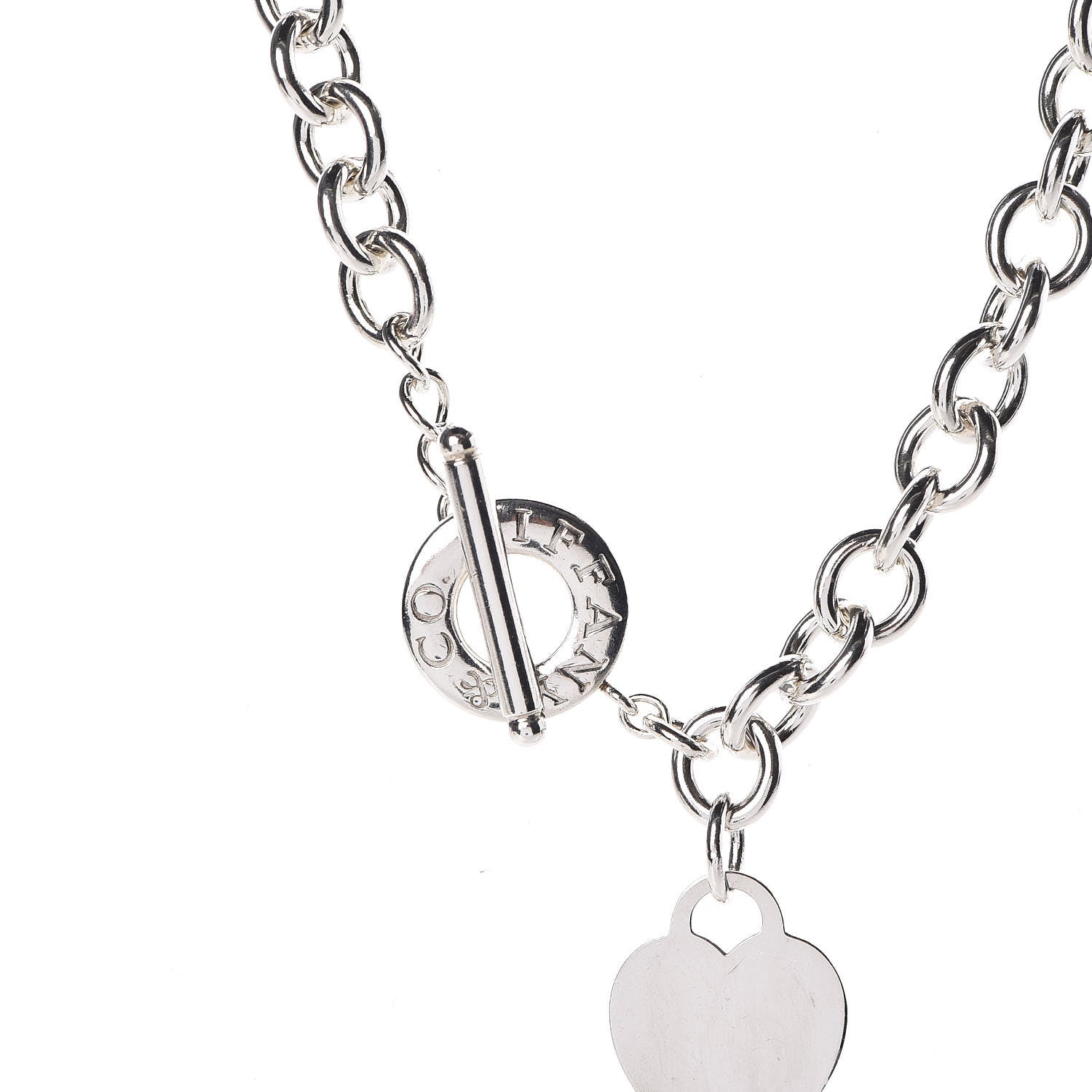 Tiffany Sterling Silver Heart Tag Toggle Necklace 4 of 5