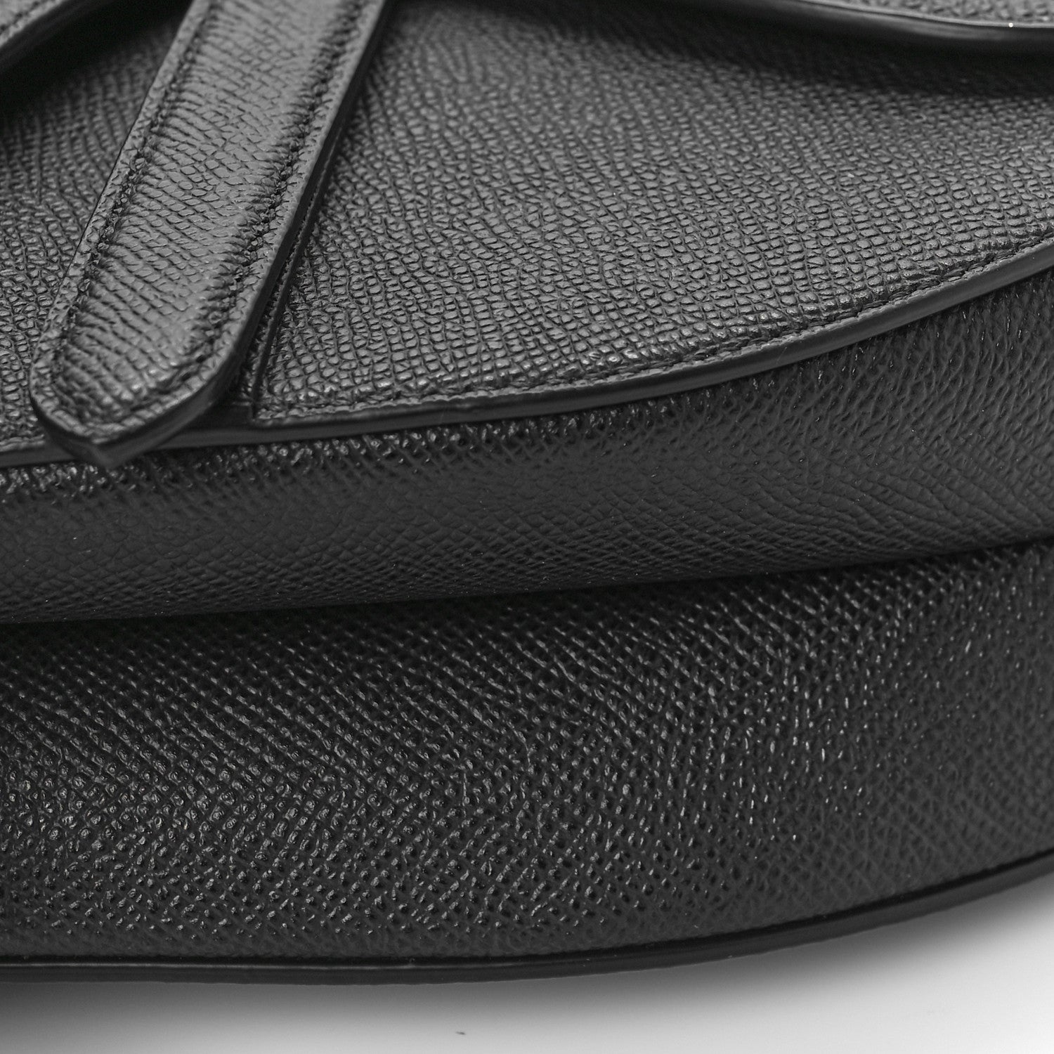 Christian Dior Grained Calfskin Saddle Bag With Strap Black 8 of 8