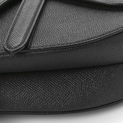 Christian Dior Grained Calfskin Saddle Bag With Strap Black 8 of 8