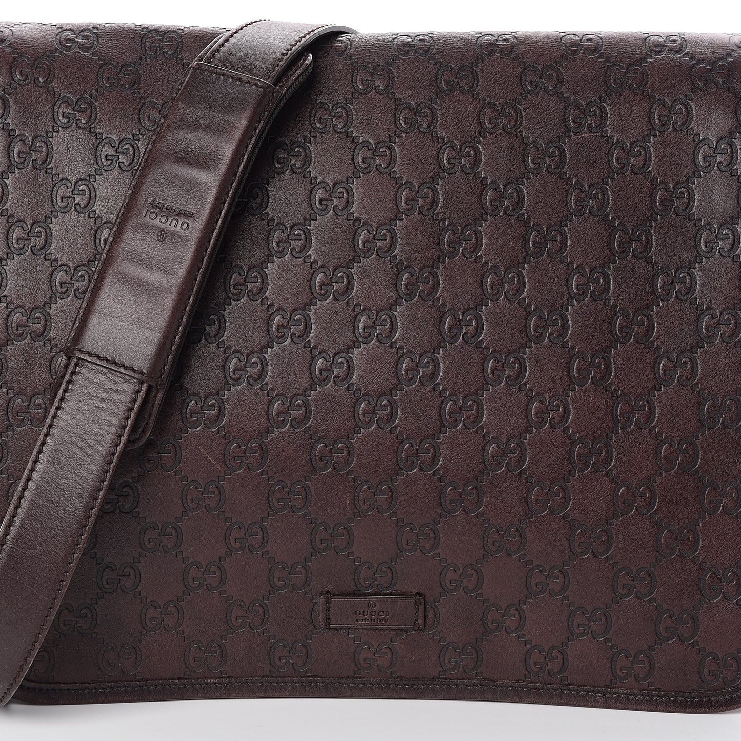 Guccissima Flap Messenger Bag Dark Brown