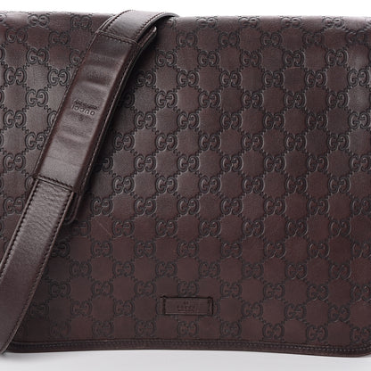 Gucci Guccissima Flap Messenger Bag Dark Brown 6 of 8