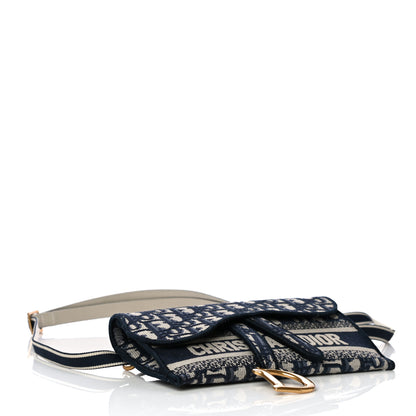 Christian Dior Oblique Slim Saddle Pouch Blue 4 of 9