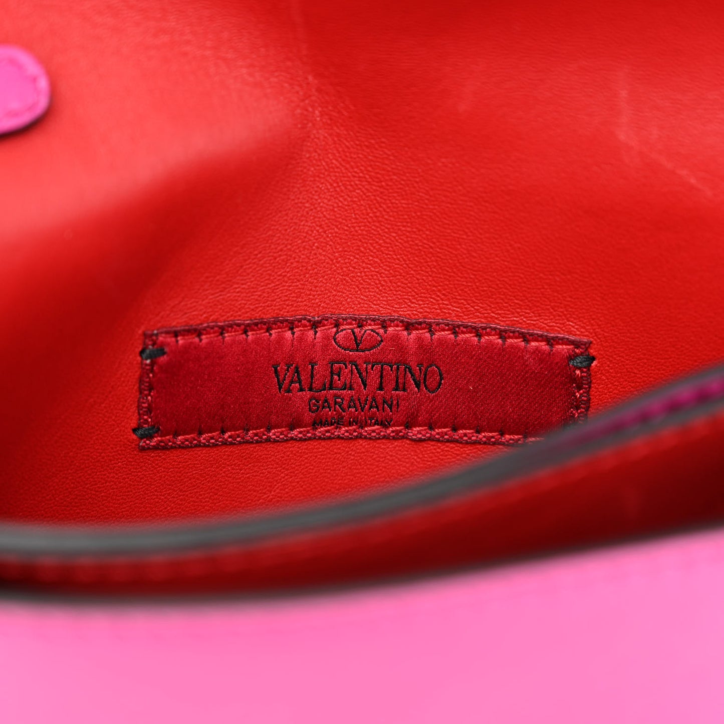 Nappa Small Rockstud Wristlet Clutch Fuxia