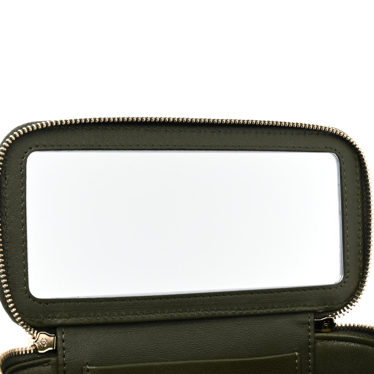 Chanel Lambskin Quilted Pick Me Up Vanity Case Khaki 9 of 10
