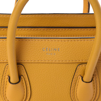 Celine Drummed Calfskin Nano Luggage Ocre 7 of 16
