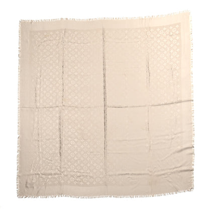 Louis Vuitton Silk Wool Monogram Shawl Beige 1 of 3