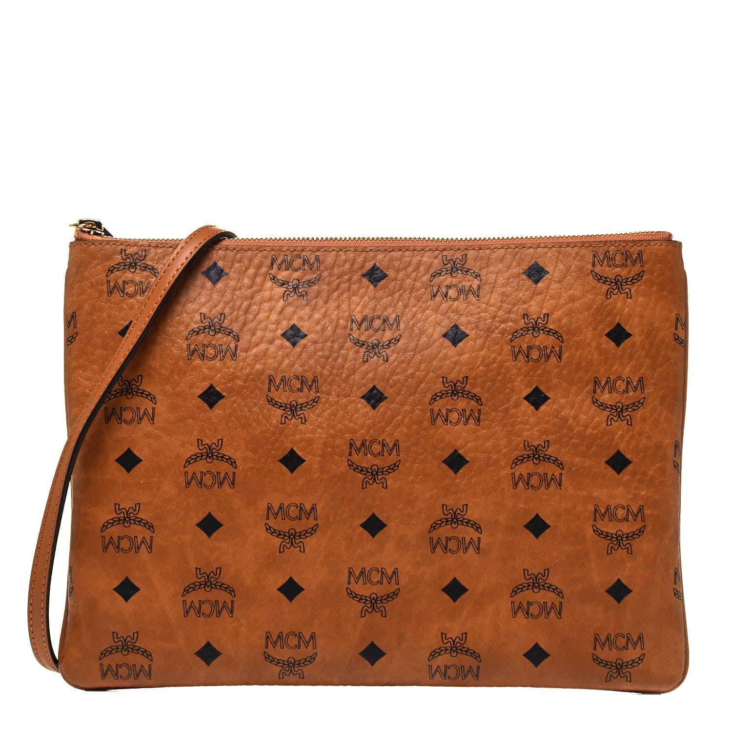 MCM Visetos Medium Crossbody Pouch Cognac 906542 – FASHIONPHILE