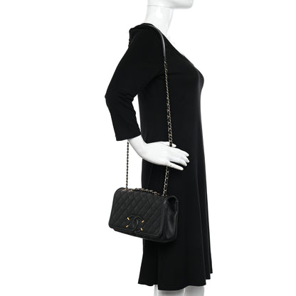Chanel Caviar Quilted Medium CC Filigree Flap Black 2 of 11