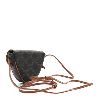 Celine Triomphe Canvas Mini Triangle Crossbody Bag Tan 3 of 10