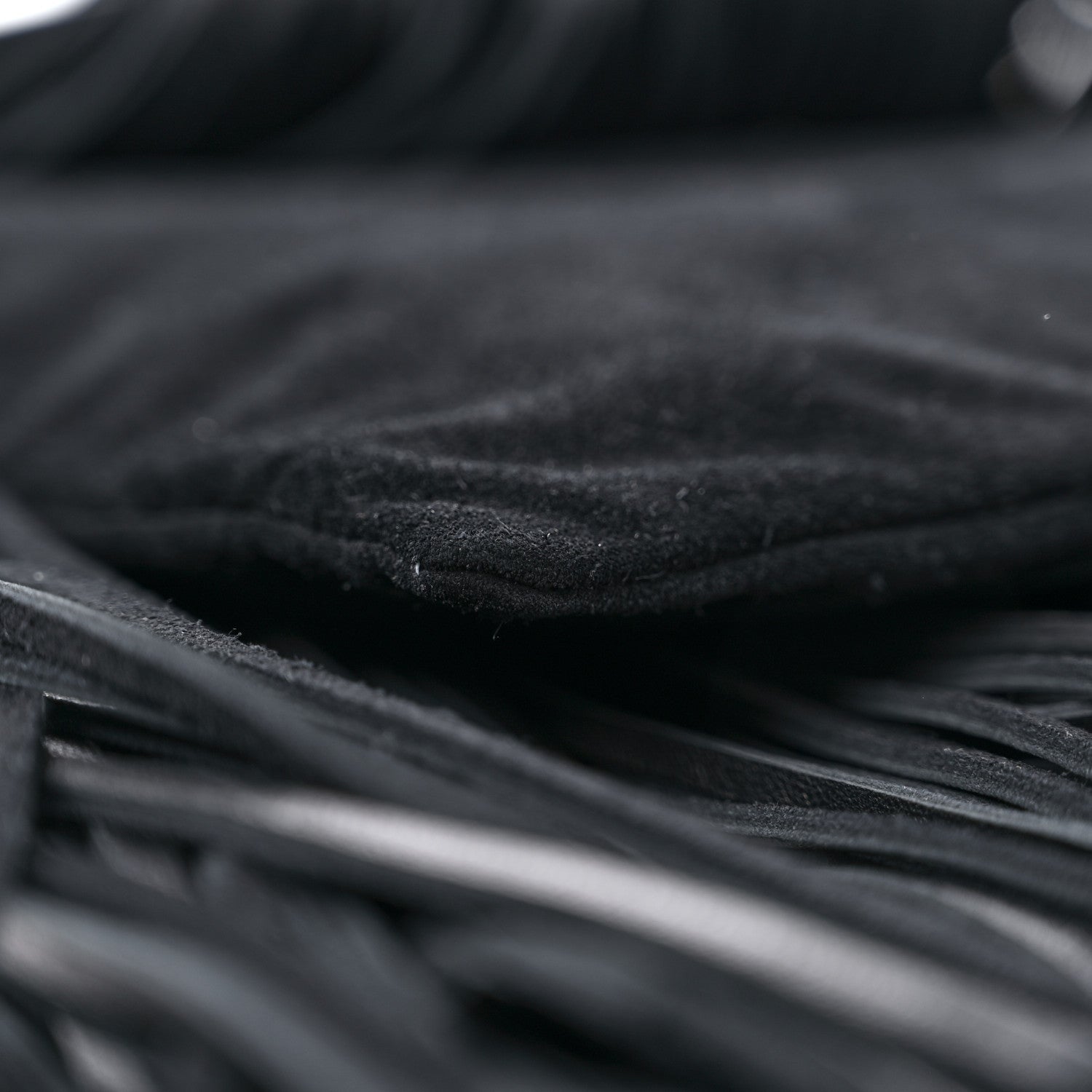 Saint Laurent Suede Calfskin Large Grace Fringed Hobo Bag Rope Black 7 of 9