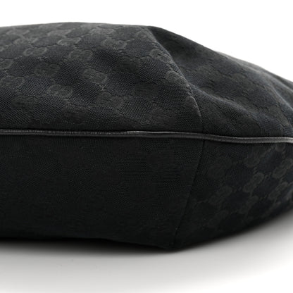 Gucci Monogram Web Medium Half Moon Hobo Black 10 of 14