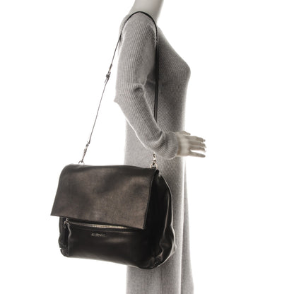 Givenchy Waxy Grained Calfskin Medium Pandora Pure Flap Bag Black 2 of 7