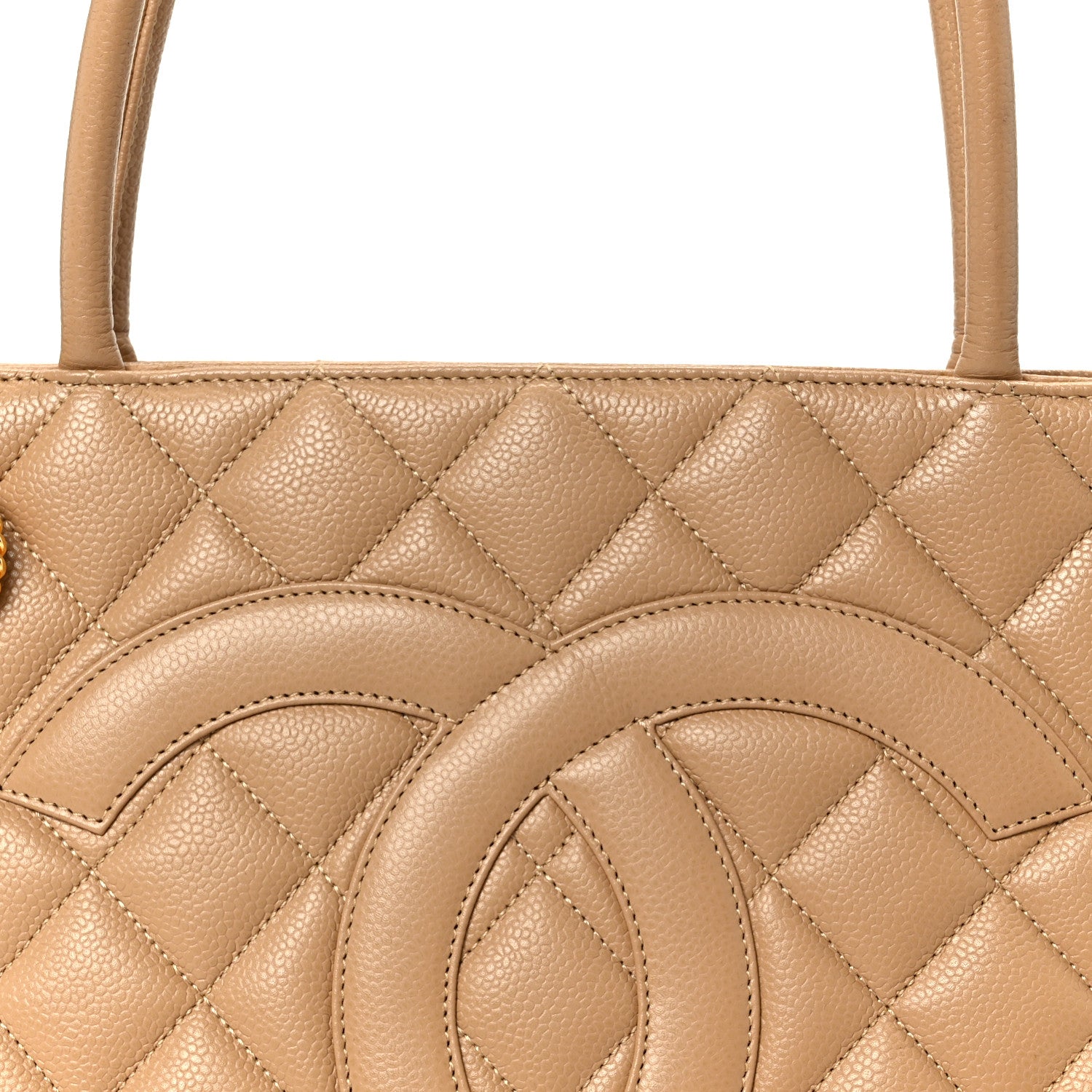 Chanel Caviar Quilted Medallion Tote Beige 7 of 9
