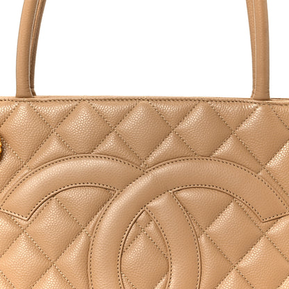 Chanel Caviar Quilted Medallion Tote Beige 7 of 9