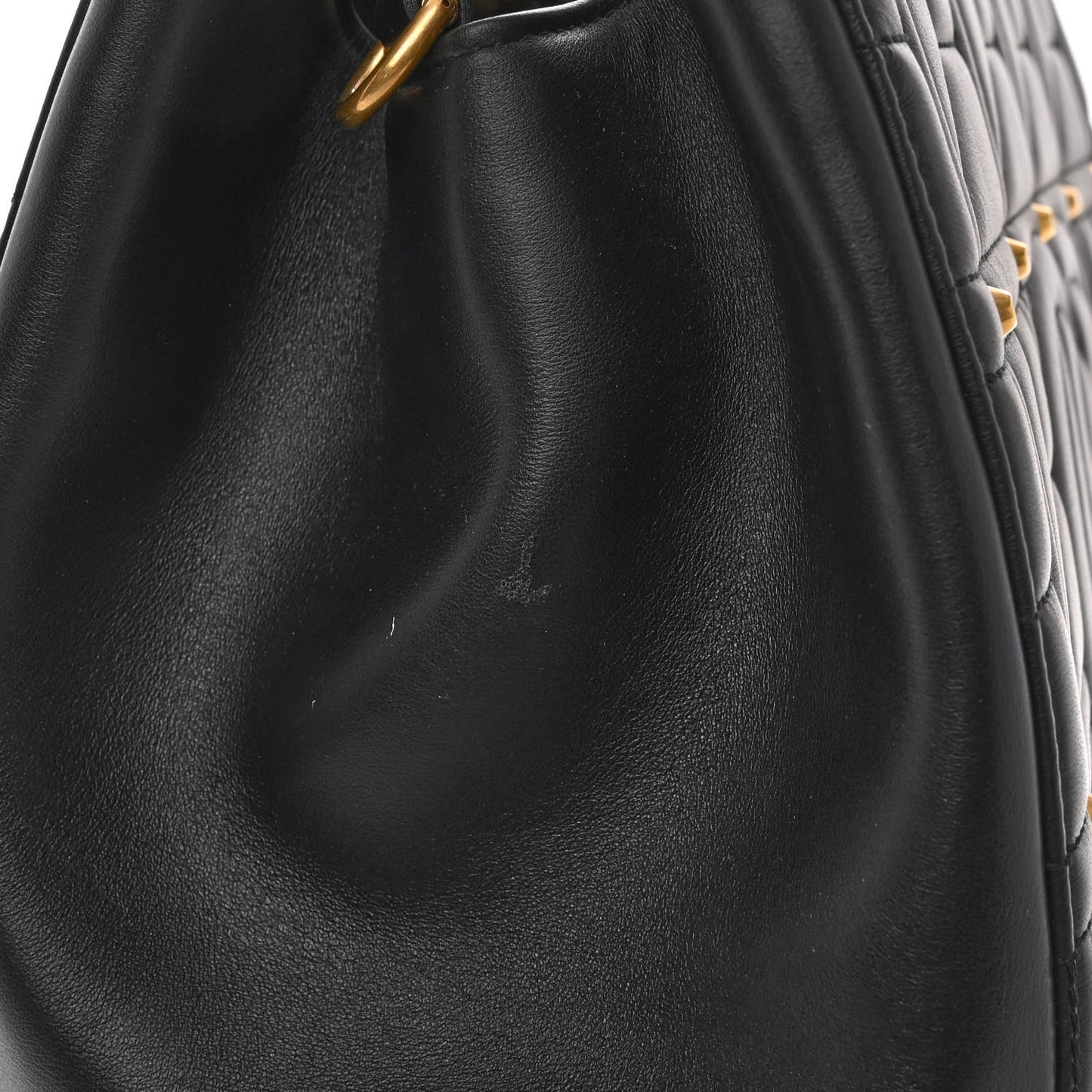Calfskin Matelasse Studded Medium GG Marmont Tote Black