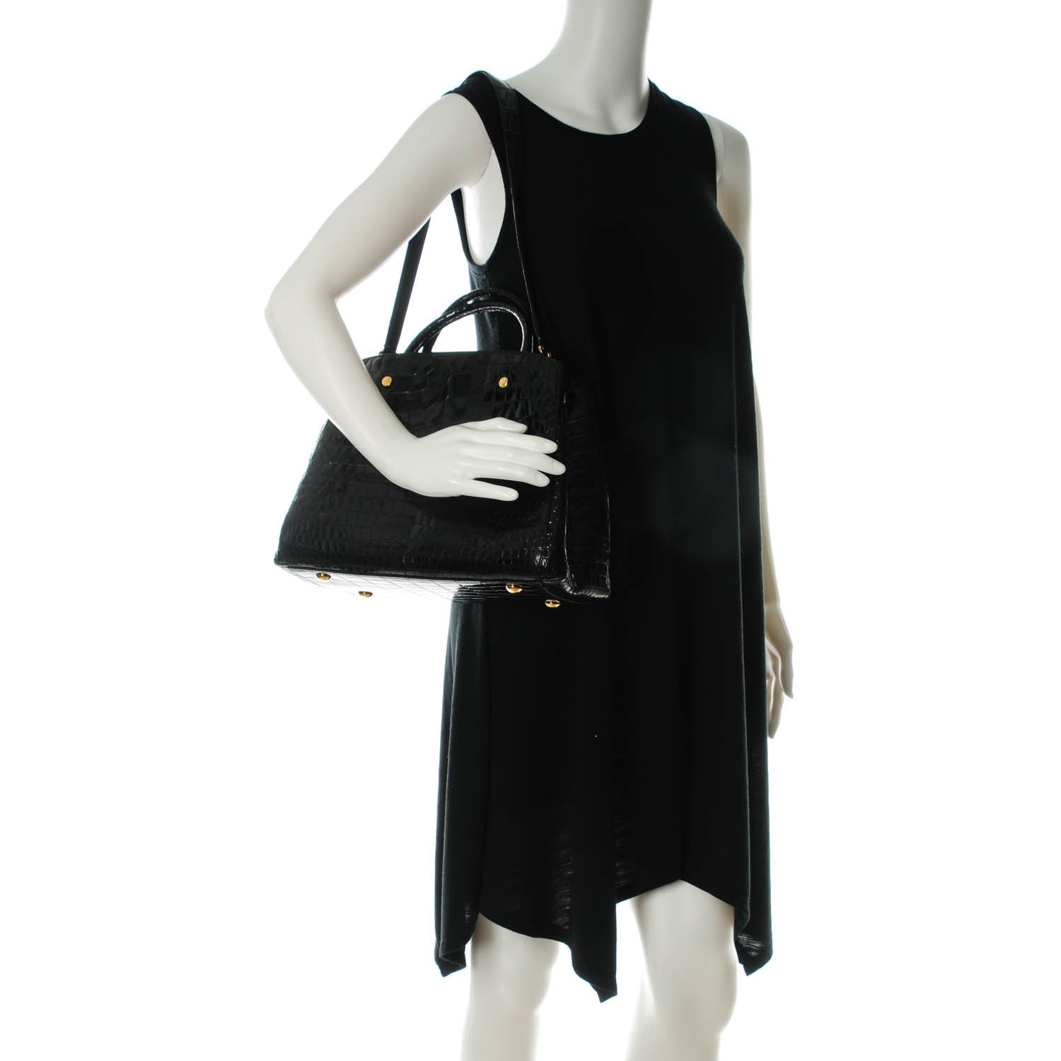 Louis Vuitton Crocodile Brilliant Montaigne MM Black 2 of 7