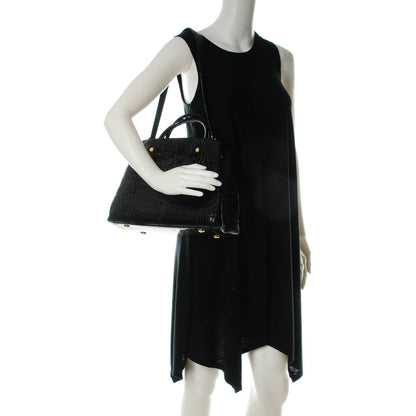 Louis Vuitton Crocodile Brilliant Montaigne MM Black 2 of 7