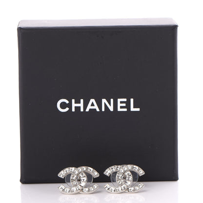 Chanel Baguette Crystal CC Earrings Silver 5 of 5
