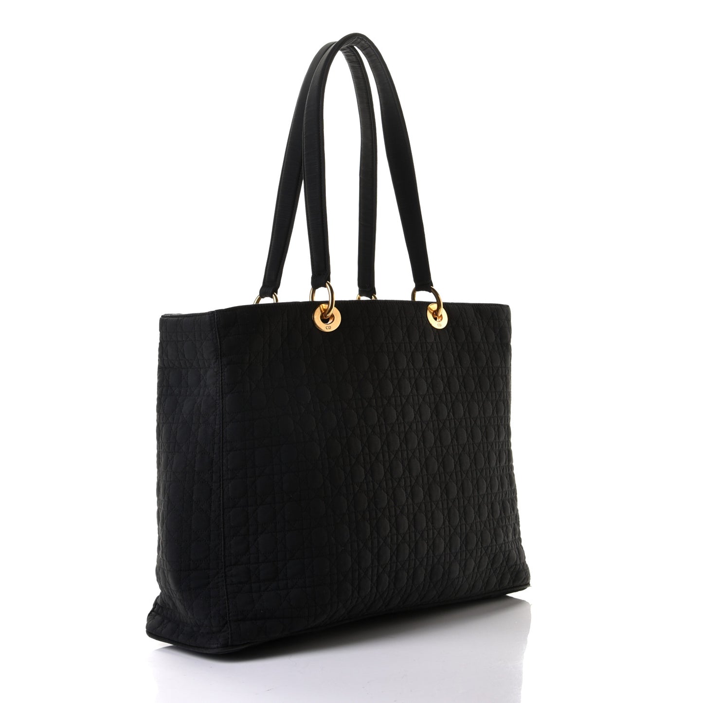 Nylon Cannage Large Lady Dior Tote Black