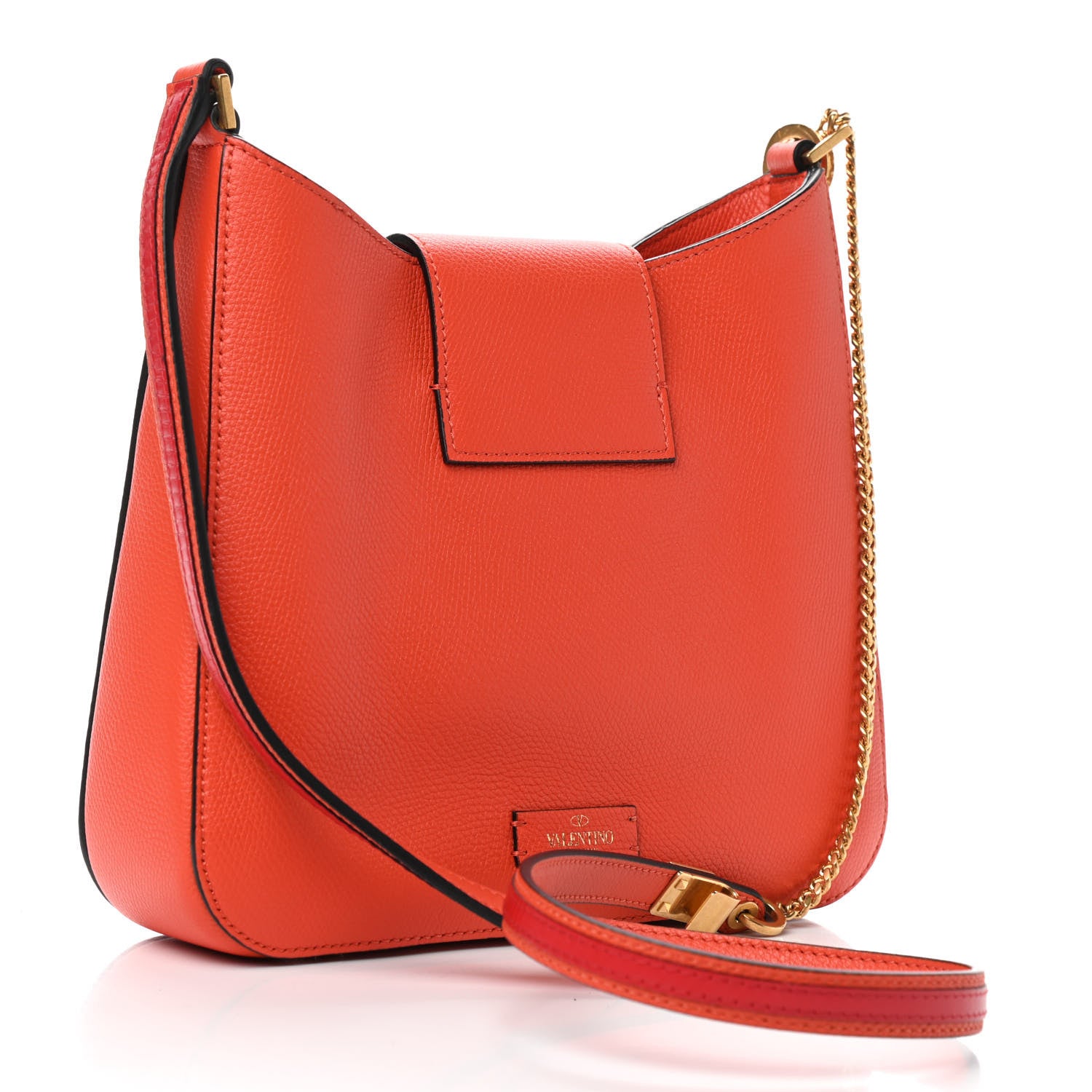 Valentino Garavani Grainy Calfskin VSling Hobo Bag Orange Red 3 of 8
