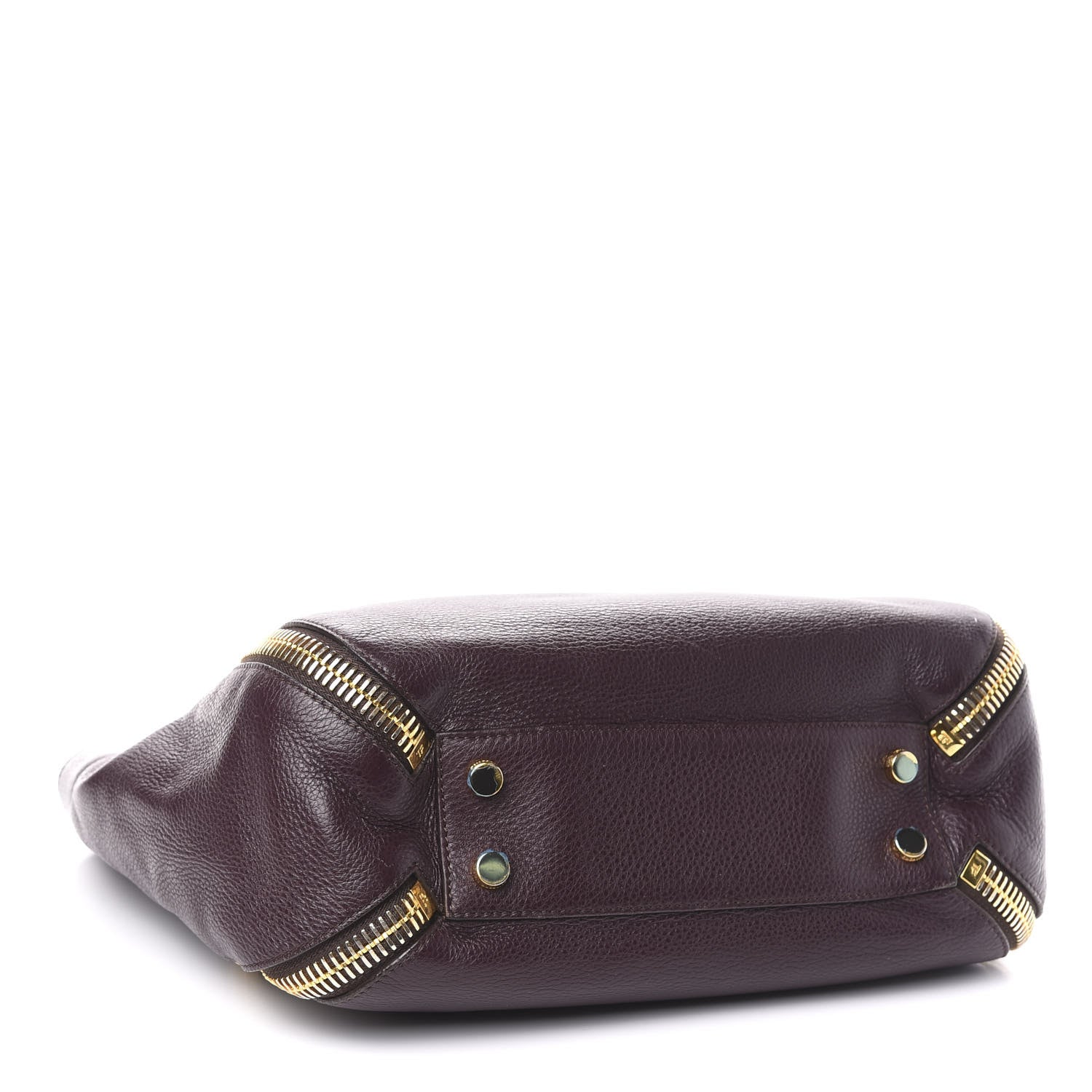 Tom Ford Grained Calfskin Medium Sedgwick Zipper Tote Wine 4 of 15