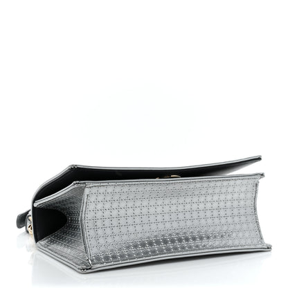 Christian Dior Metallic Patent Micro-Cannage Small Diorama Flap Bag Silver 4 of 17