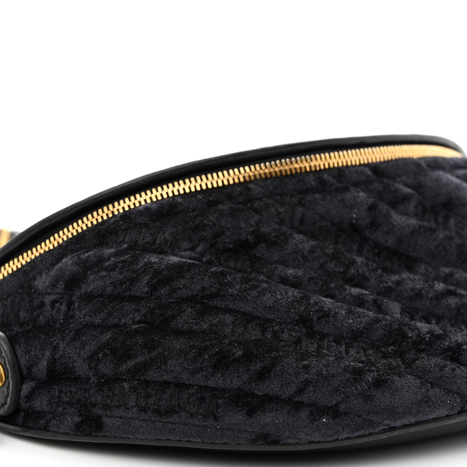 Balenciaga Crushed Velvet Logo Embossed XXS Souvenir Belt Bag Black 9 of 11