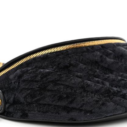 Balenciaga Crushed Velvet Logo Embossed XXS Souvenir Belt Bag Black 9 of 11