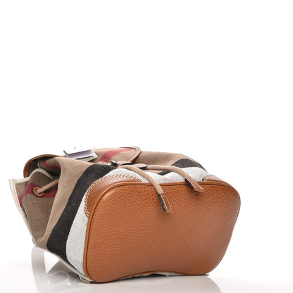 Burberry Canvas Mega Check Mini Backpack White 4 of 10