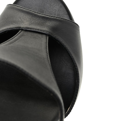Jimmy Choo Calfskin Pledge T-Strap Espardille Wedge Sandals 38 Black 11 of 19