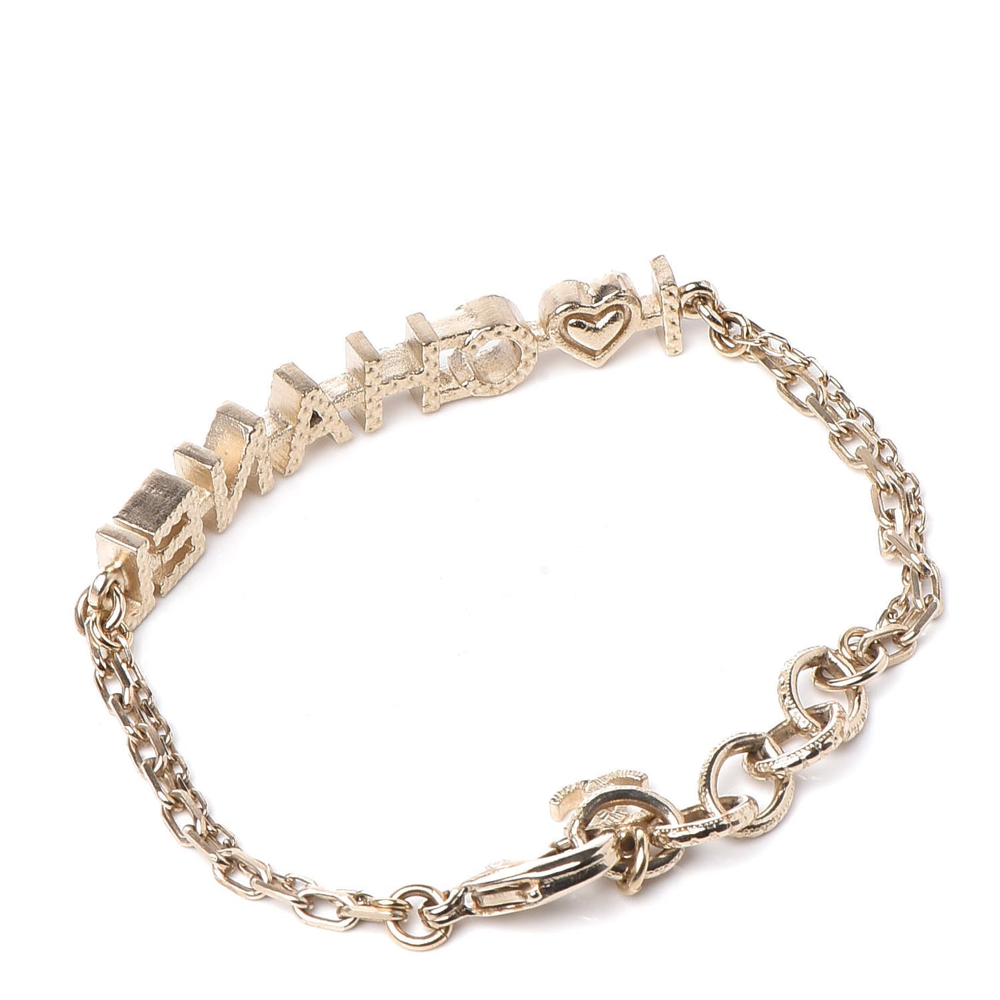 Quilted I Heart Logo Bracelet Gold