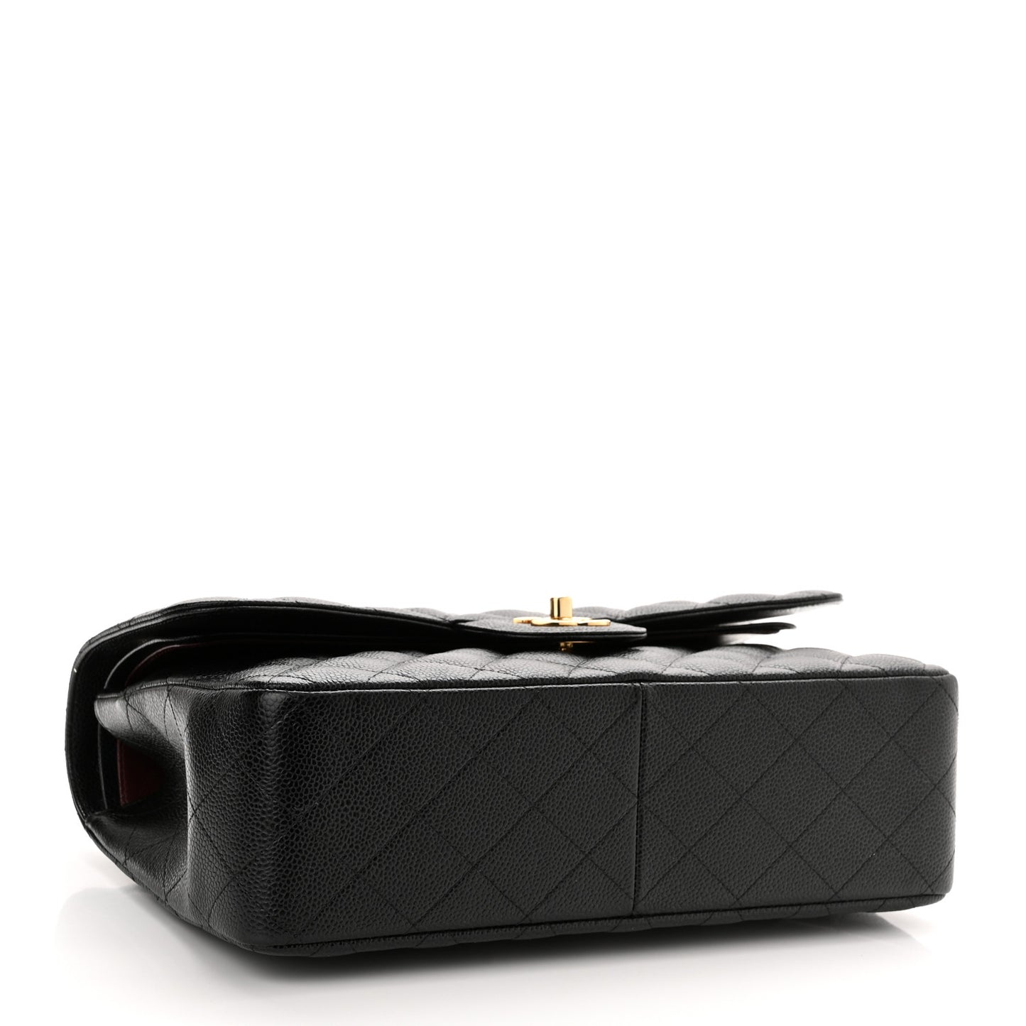 Caviar Quilted Jumbo Double Flap Black
