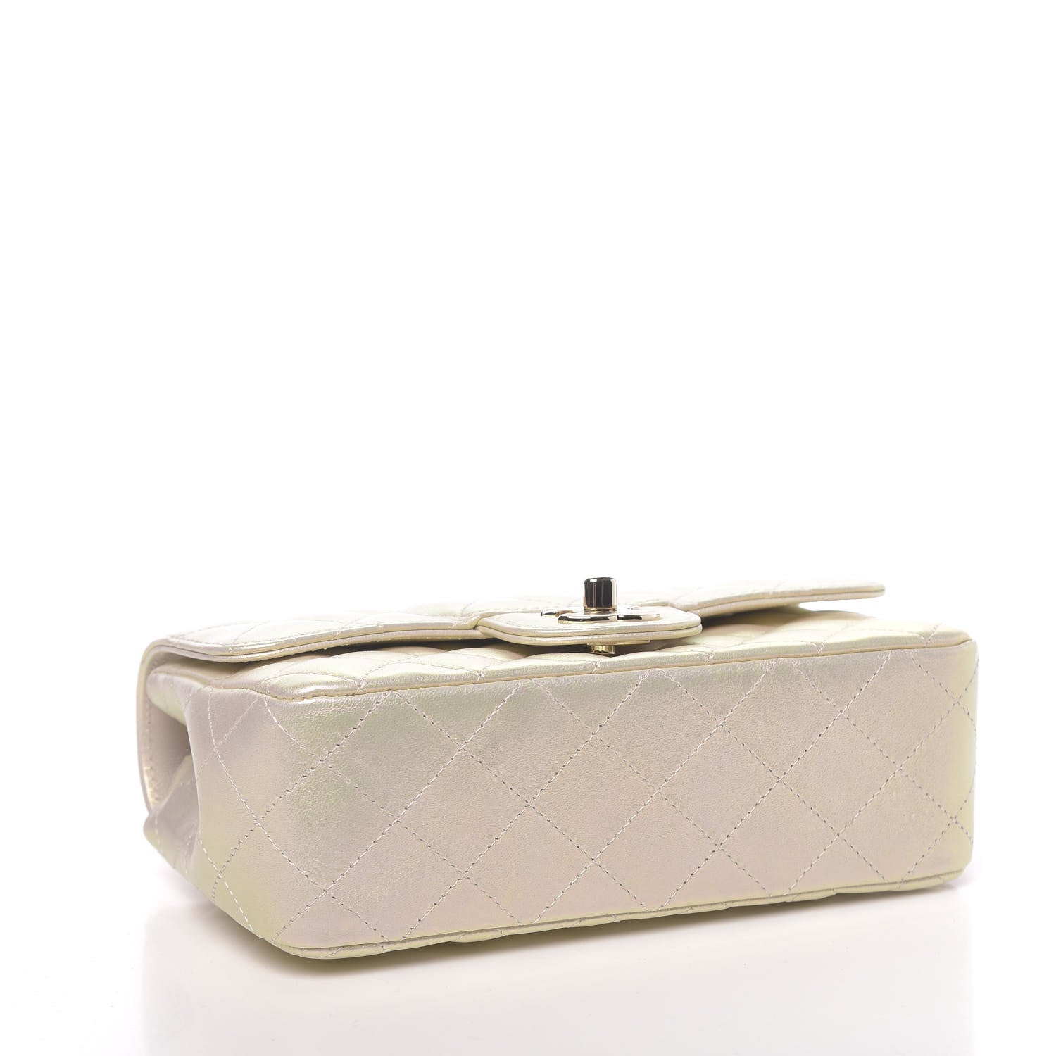 Chanel Iridescent Lambskin Quilted Mini Rectangular Flap Ivory 4 of 11