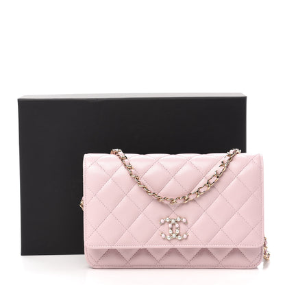 Chanel Caviar Quilted Coco Candy Wallet On Chain WOC Light Pink 12 of 12