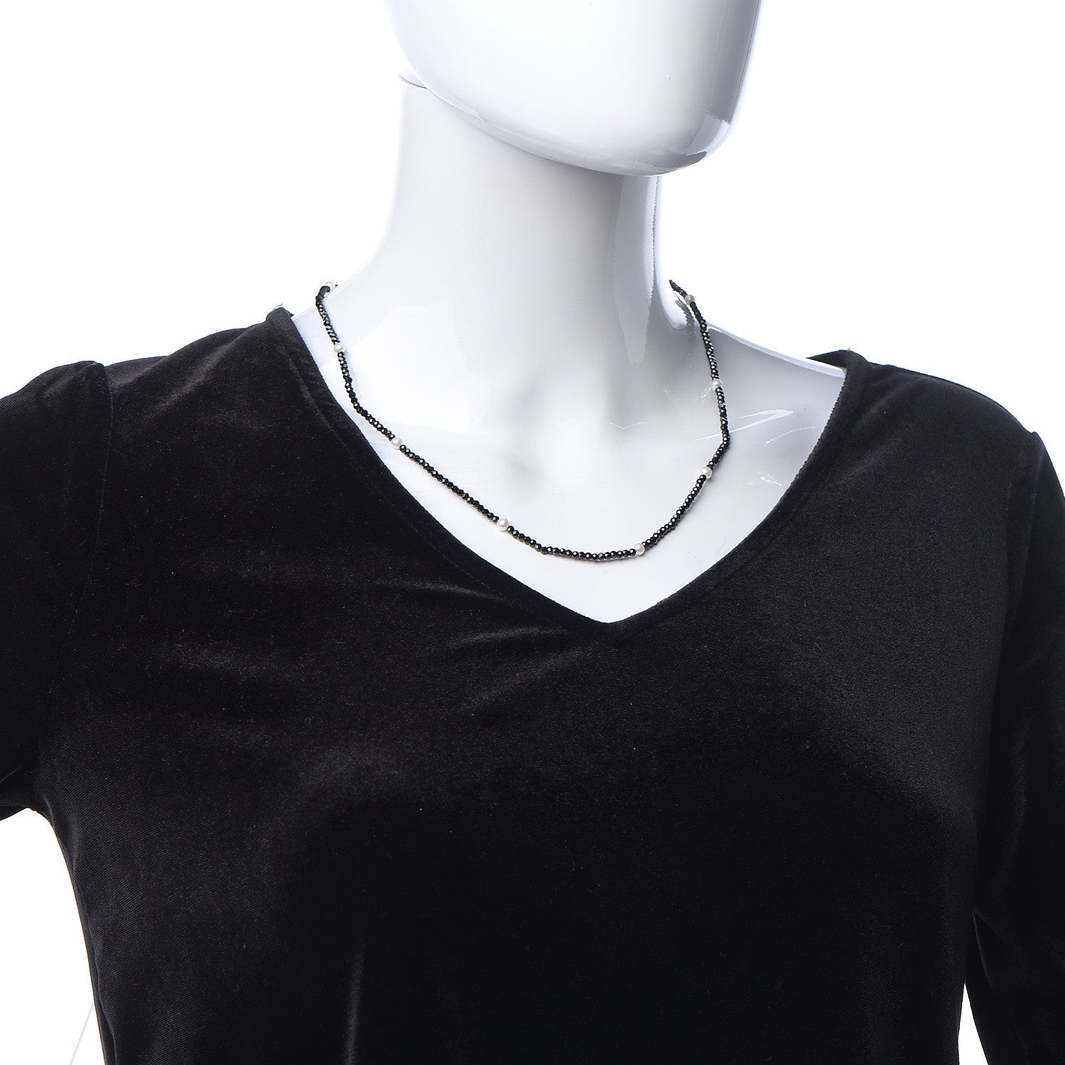 Tiffany Sterling Silver Black Spinel Pearl Ziegfeld Bead Necklace 2 of 6