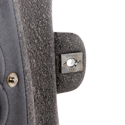 Chanel Metallic Crackled Calfskin Medium Double Flap Dark Silver 7 of 11