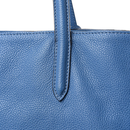 Alexander McQueen Pebbled Calfskin Skull Padlock Tote Blue 16 of 18