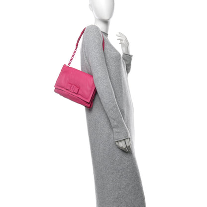 Salvatore Ferragamo Calfskin Small Viva Bow Shoulder Bag Hot Pink 2 of 11