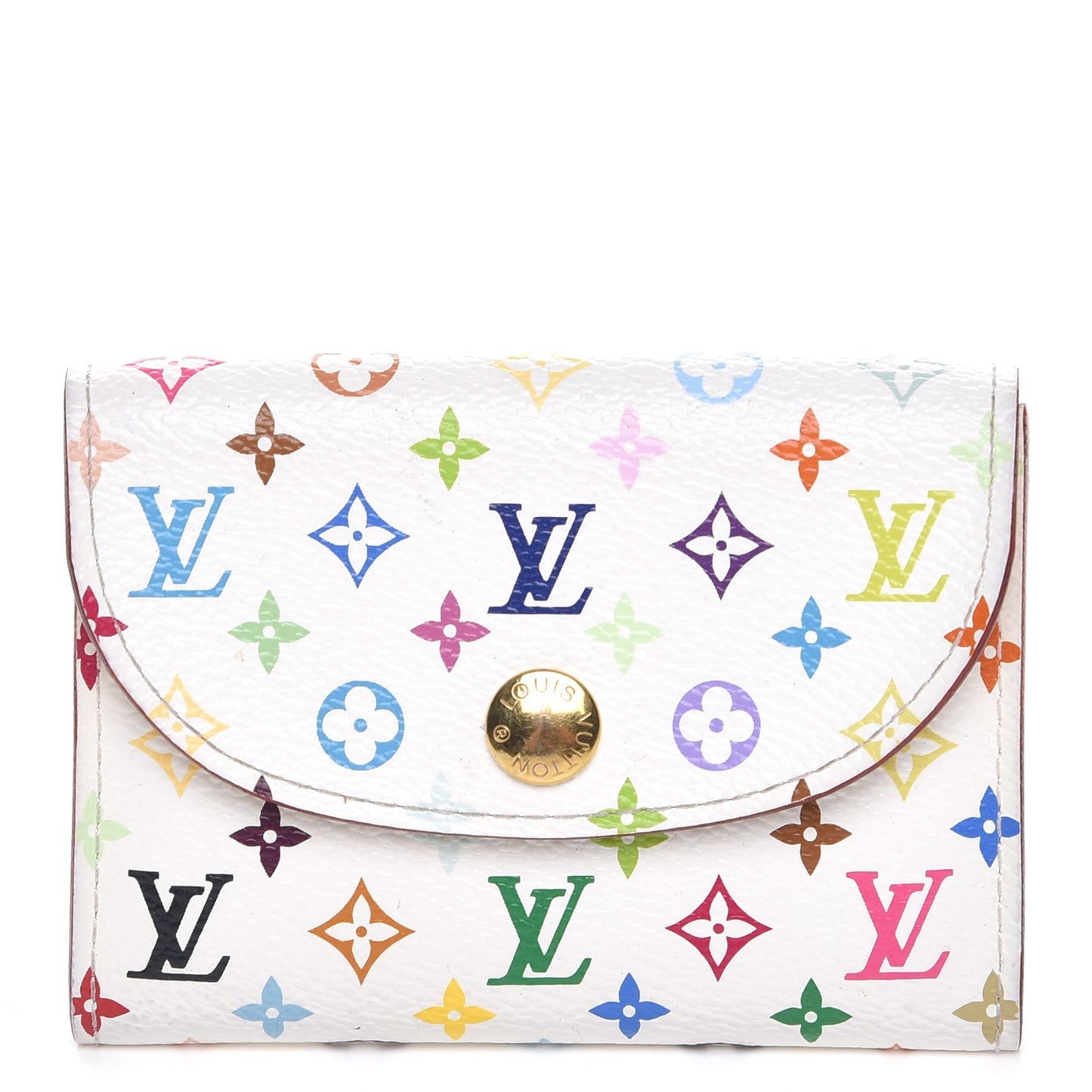 Monogram Multicolor Business Card Holder White