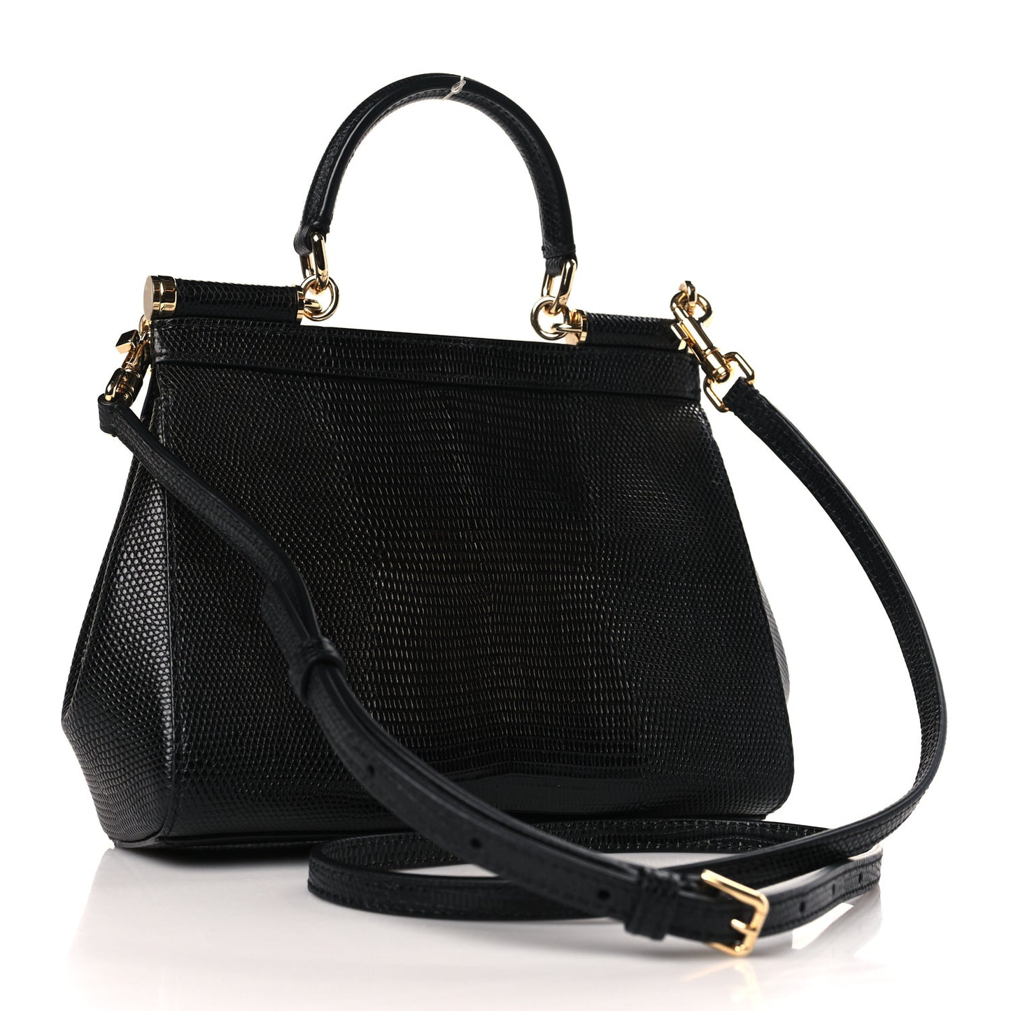 Stampa Iguana Crystal Small Miss Sicily Satchel Black
