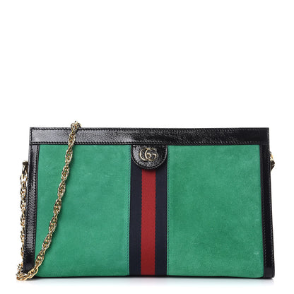 Gucci Suede Patent Web Medium Ophidia Chain Shoulder Bag New Shamarock Black 1 of 11
