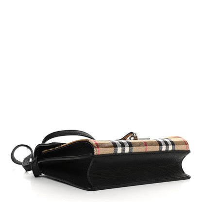 Burberry Derby Calfskin House Check Mini Macken Crossbody Bag Black 4 of 13