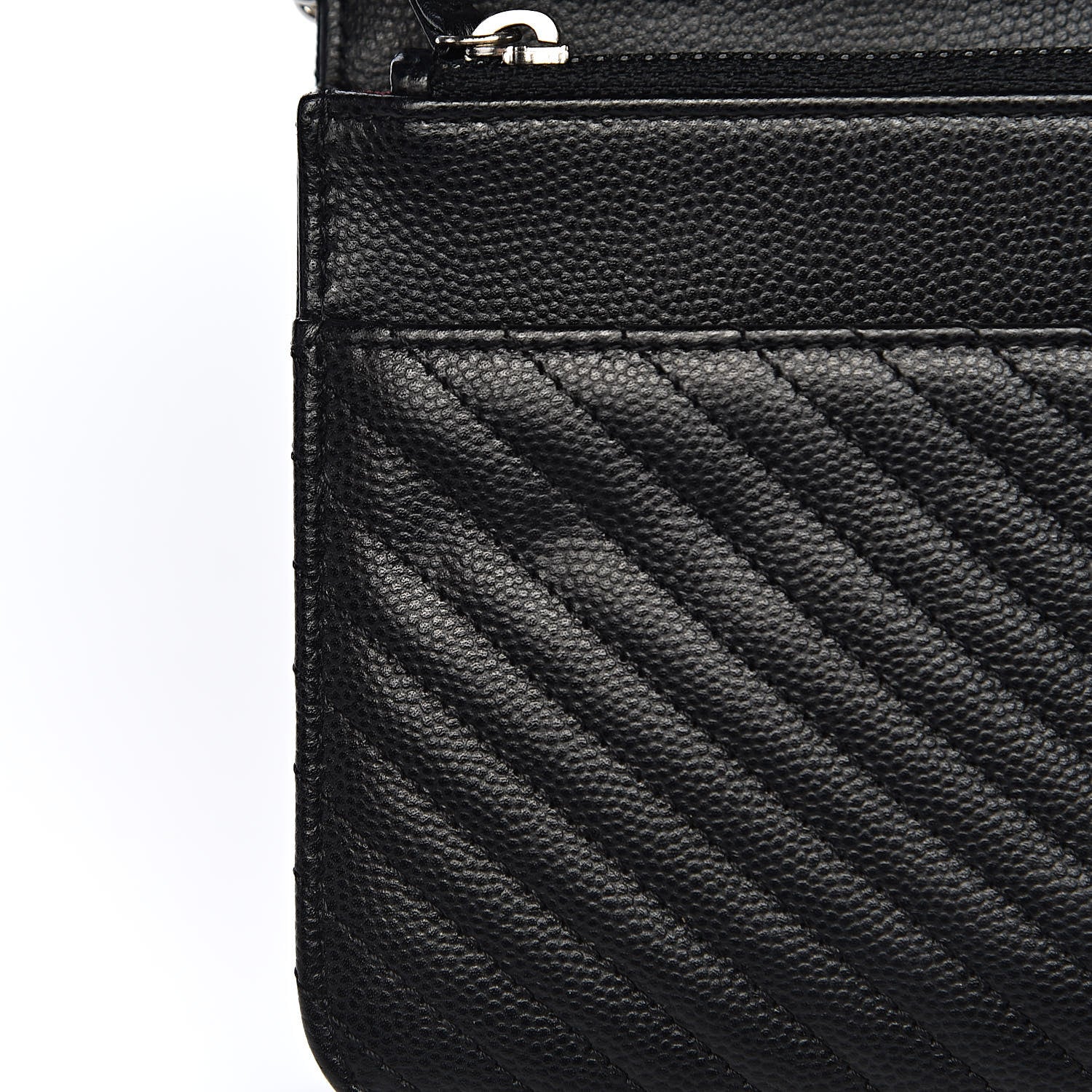 Chanel Caviar Chevron Quilted Wallet On Chain WOC Black 15 of 19