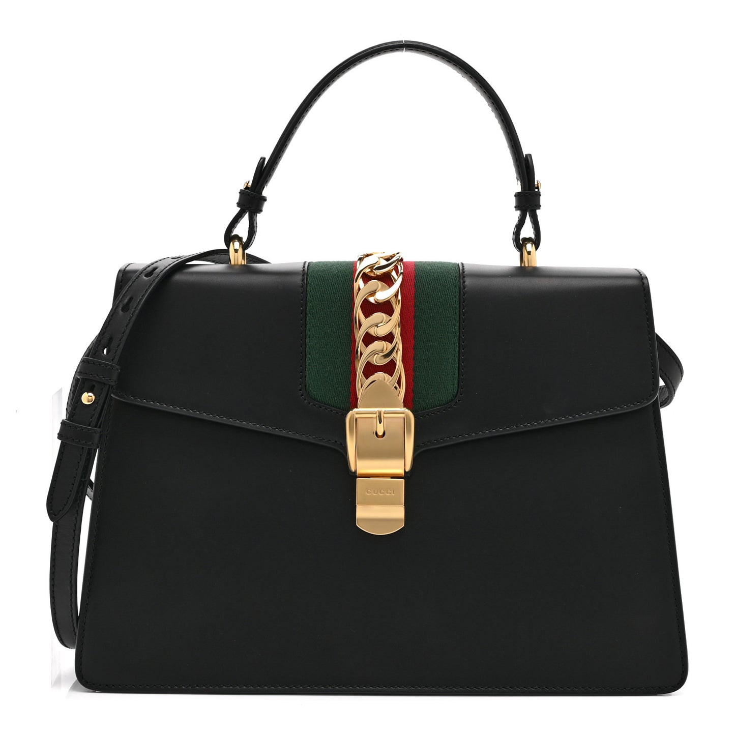 Calfskin Medium Sylvie Top Handle Bag Black