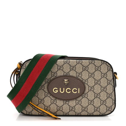 Gucci GG Supreme Monogram Web Neo Vintage Shoulder Bag Beige New Acero Crop 1 of 11