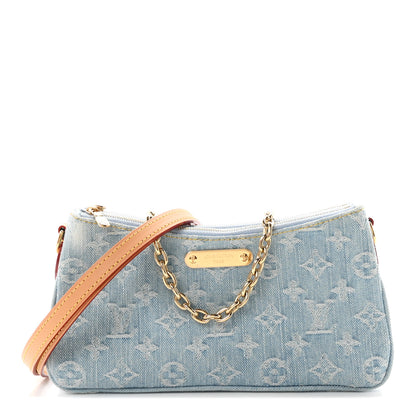 Louis Vuitton Monogram Denim Liv Pochette Sky Blue 1 of 10