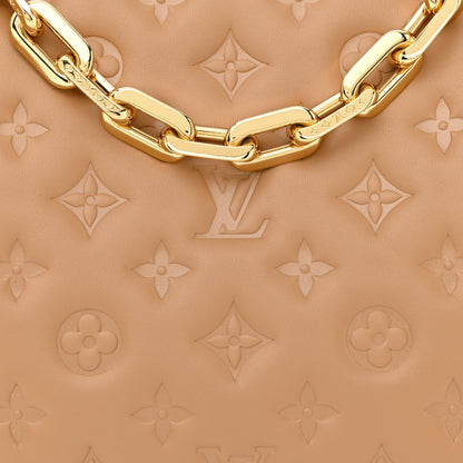 Louis Vuitton Lambskin Embossed Monogram Coussin PM Camel 9 of 11