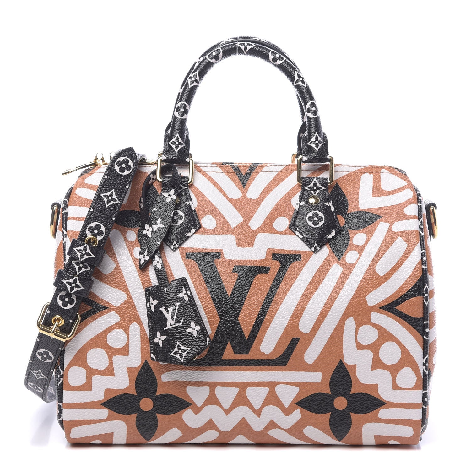 Louis Vuitton Monogram Giant Crafty Speedy Bandouliere 25 Creme Caramel 1 of 9