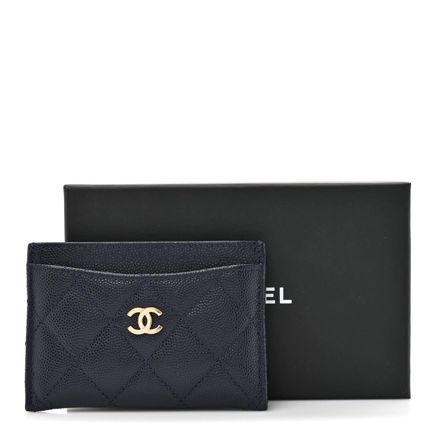 Chanel Caviar Quilted Card Holder Navy 9 of 9